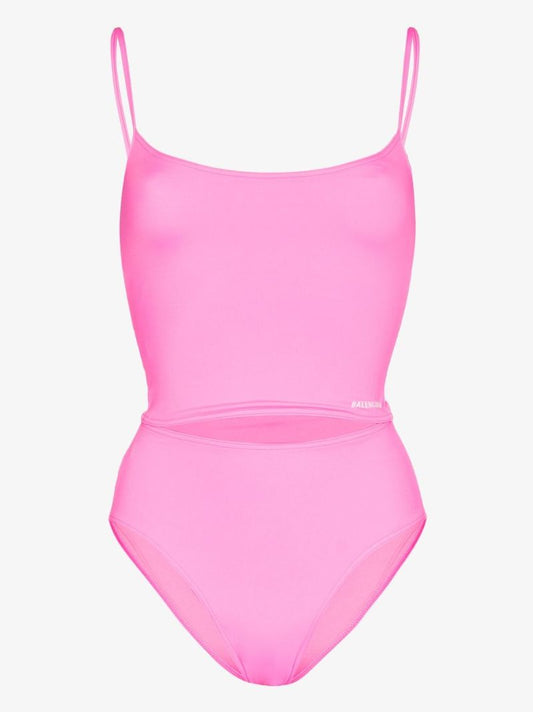 Pink Logo Print Tank Bikini