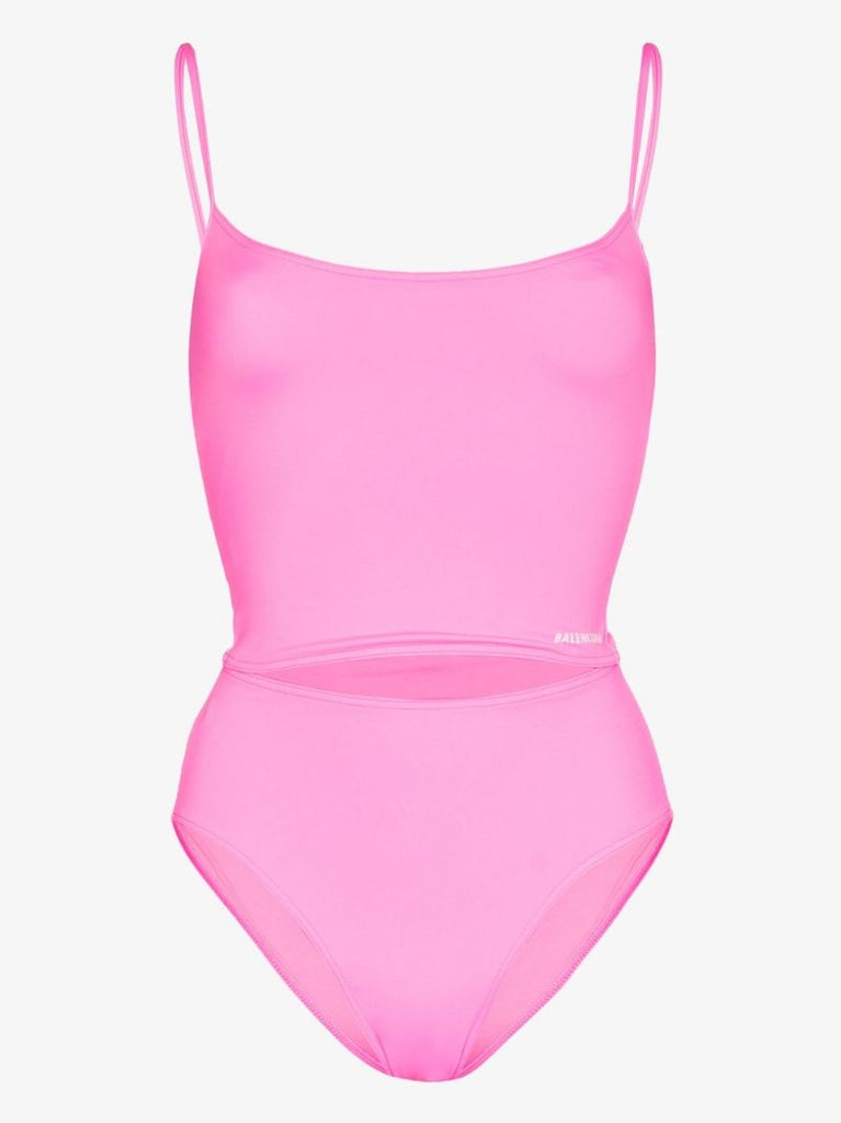 Pink Logo Print Tank Bikini