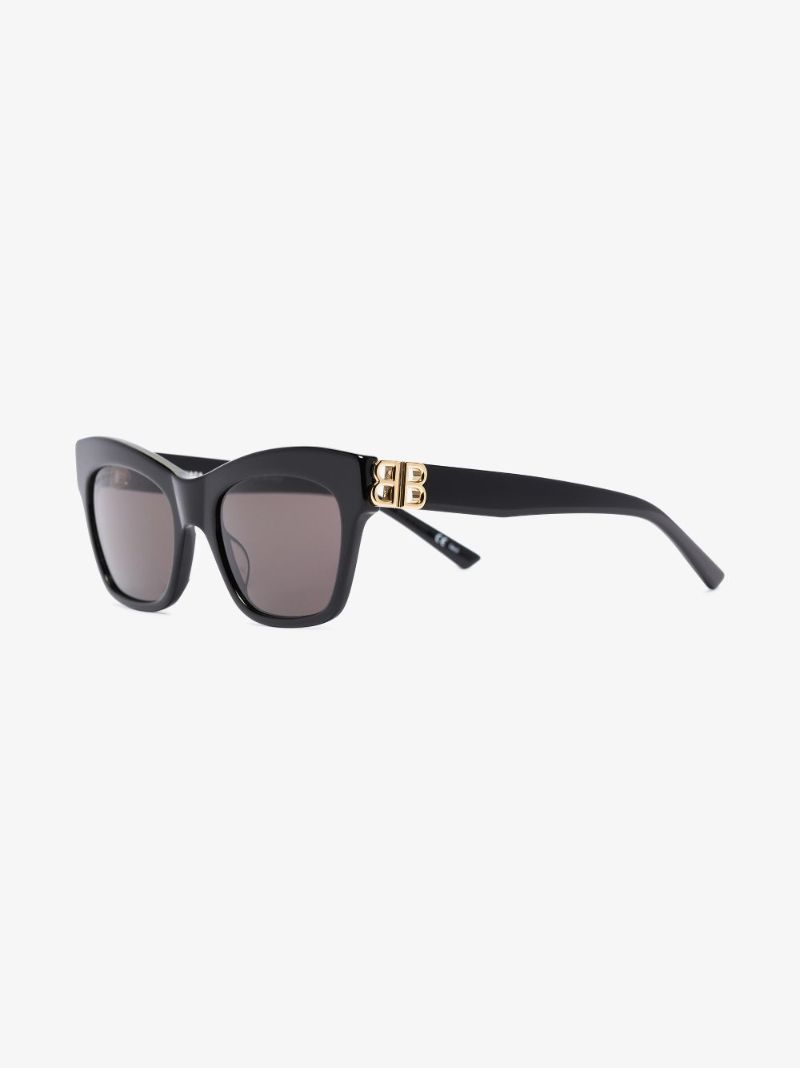 Black Cat Eye Logo Sunglasses