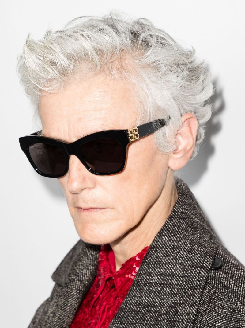 Black Cat Eye Logo Sunglasses