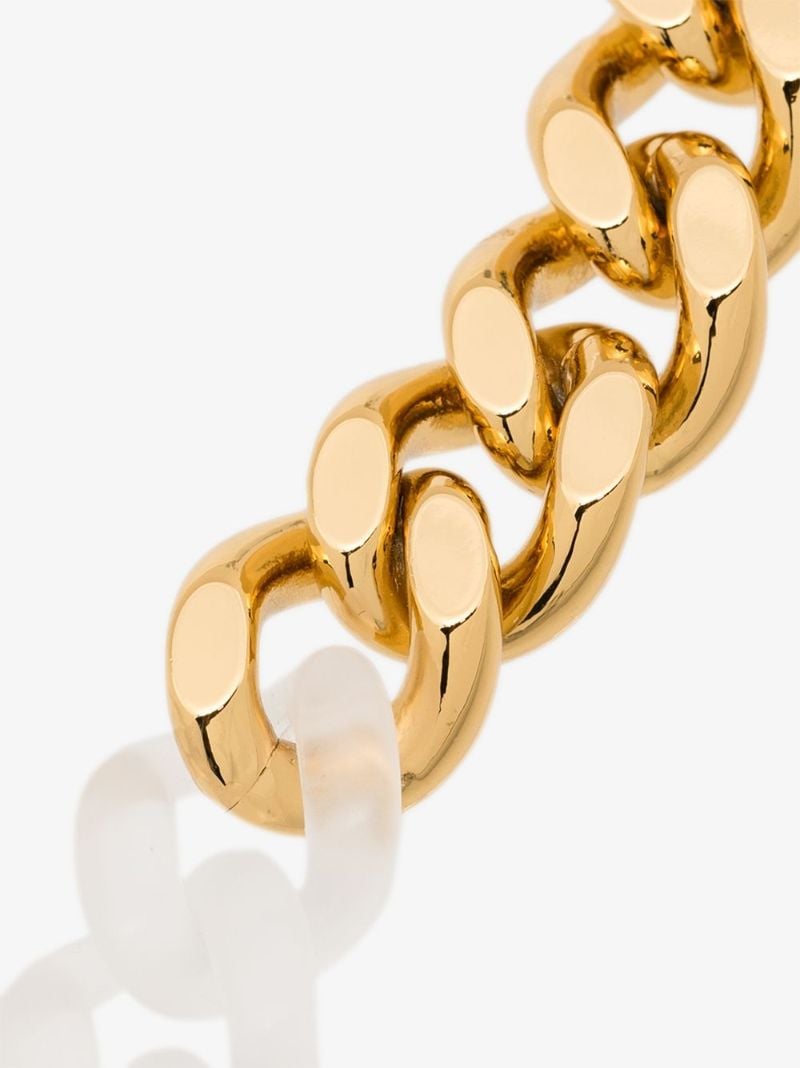 Gold Tone and White Buckle Bracelet