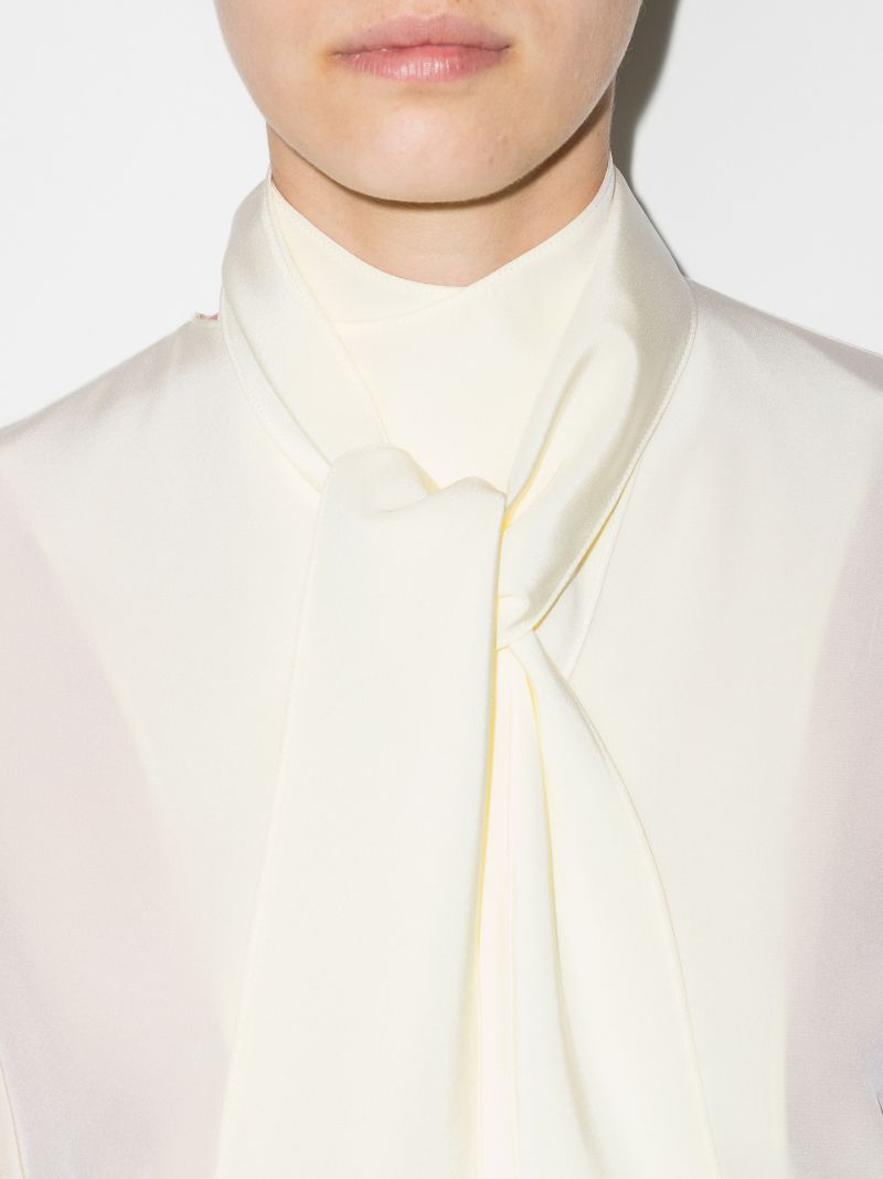 Tie Neck Silk Blouse