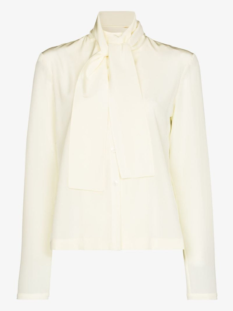 Tie Neck Silk Blouse