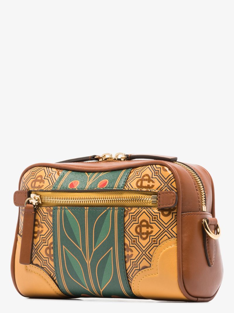 Brown Monogram Leather Cross Body Bag