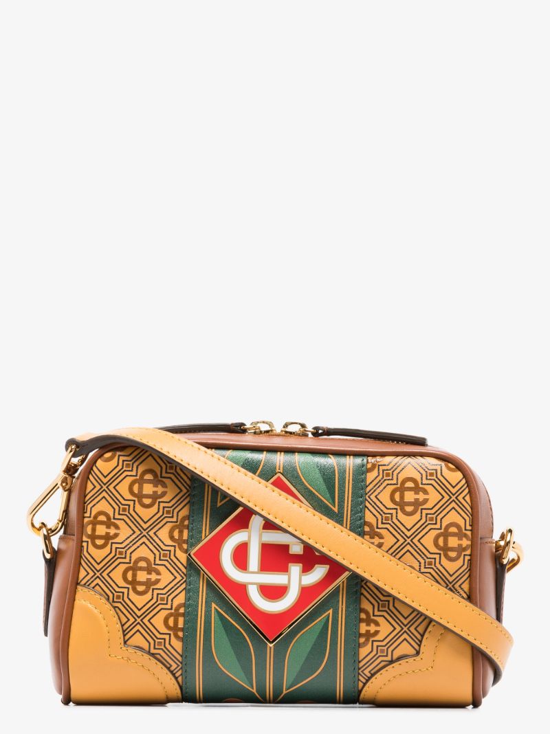 Brown Monogram Leather Cross Body Bag