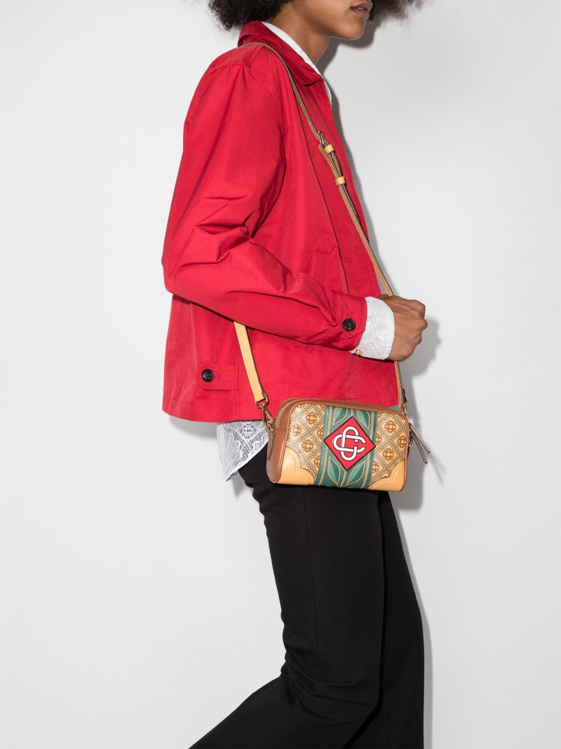 Brown Monogram Leather Cross Body Bag