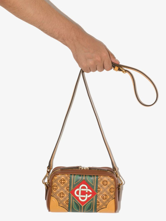 Brown Monogram Leather Cross Body Bag