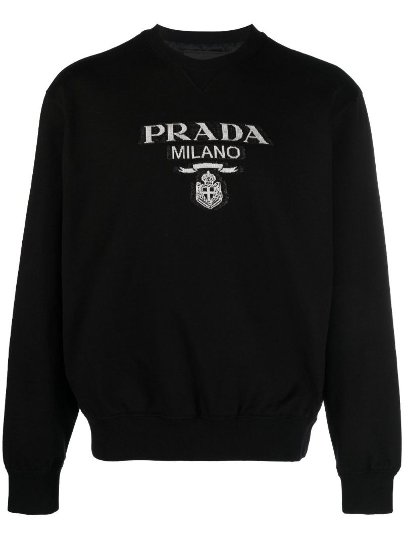 Black Logo Cotton Sweatshirt