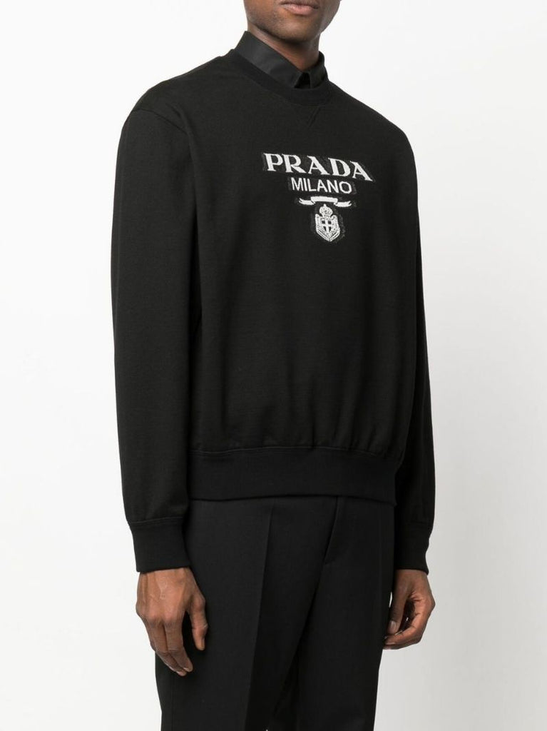 Black Logo Cotton Sweatshirt