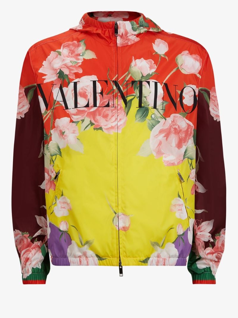 Multicoloured Floral Print Hooded Jacket