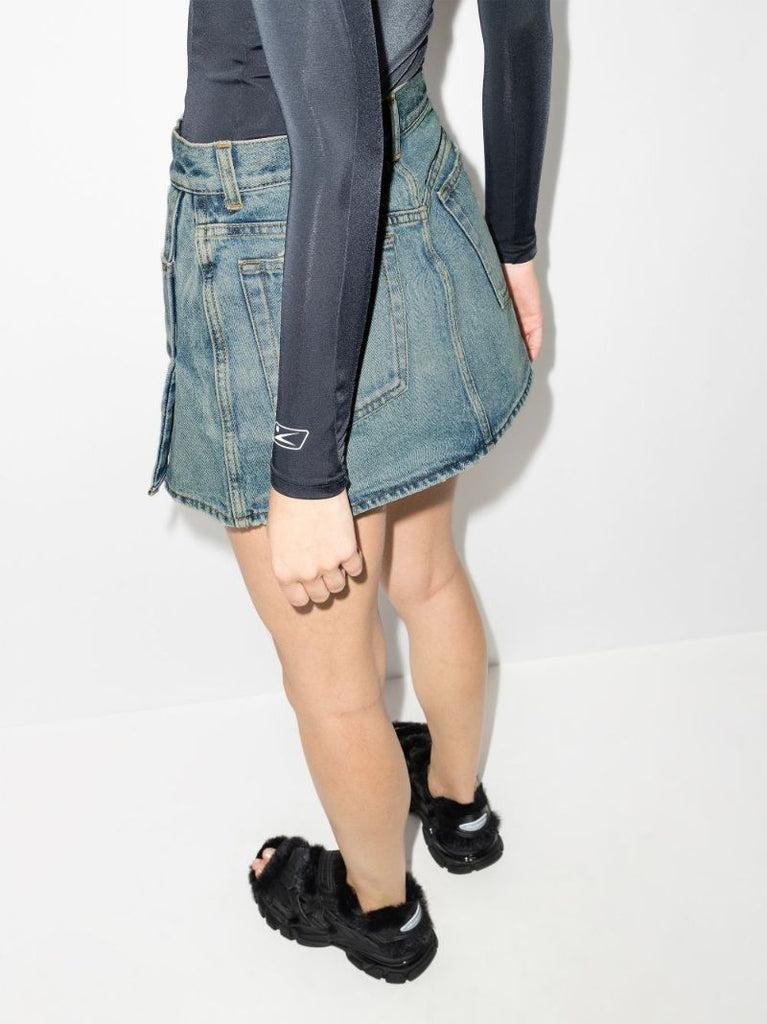 Blue High Waist Denim Skort