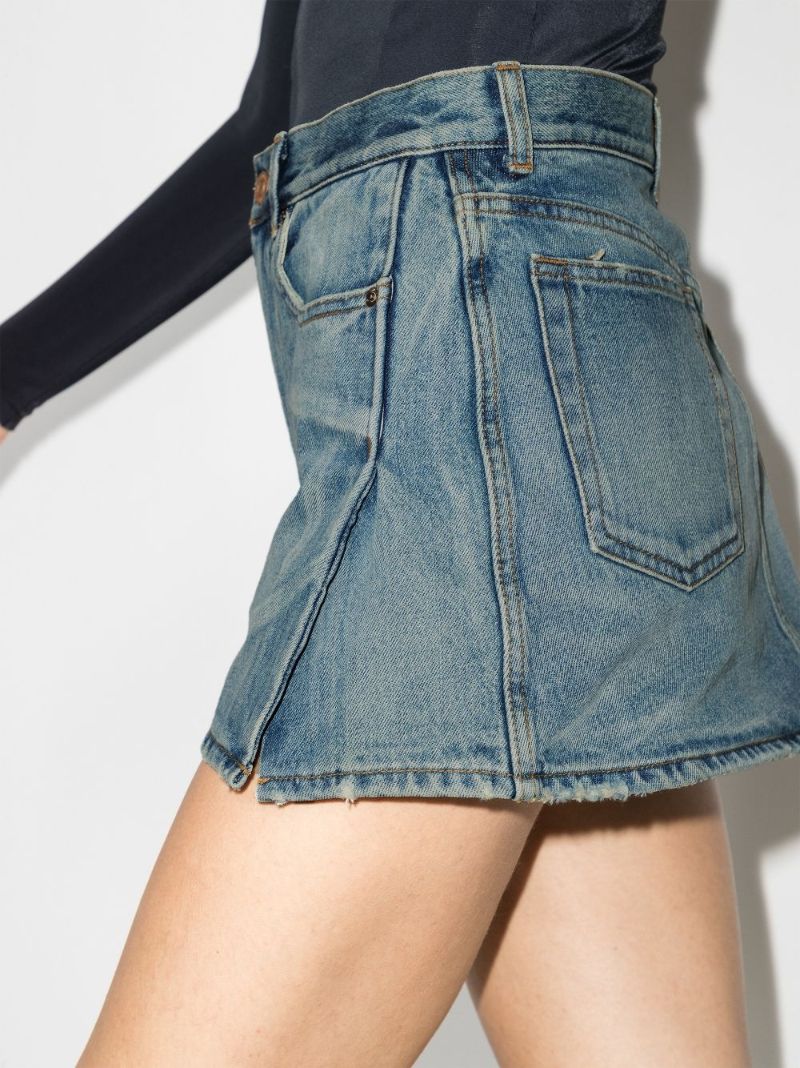 Blue High Waist Denim Skort
