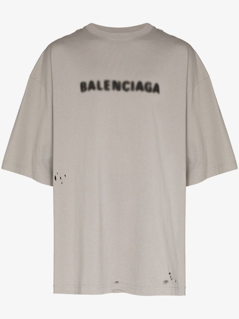 Blurred Logo Distressed T-shirt
