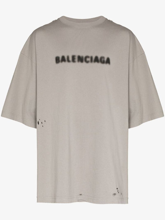 Blurred Logo Distressed T-shirt