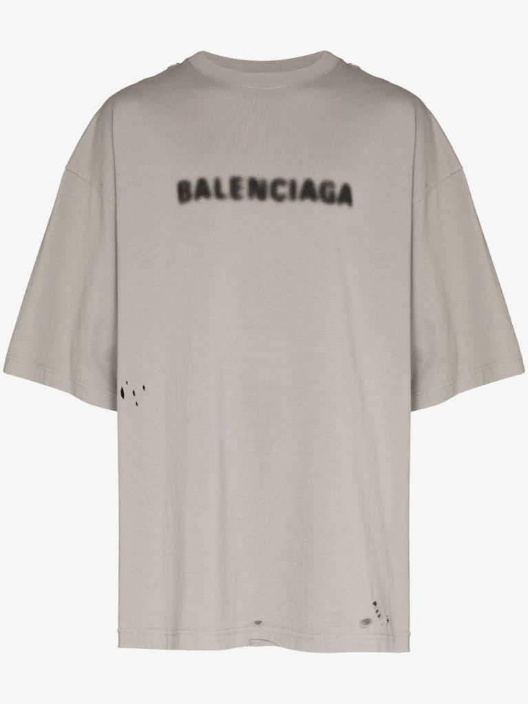Blurred Logo Distressed T-shirt