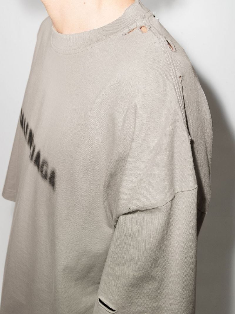 Blurred Logo Distressed T-shirt