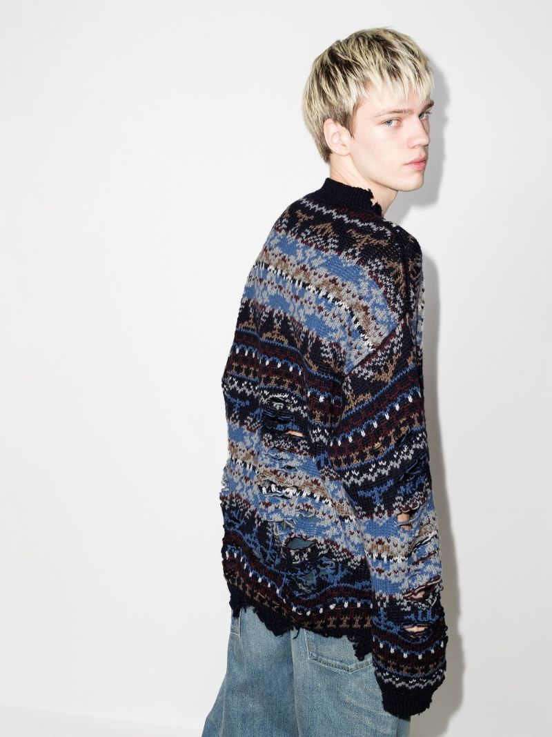 Destroyed Fairisle Wool Sweater