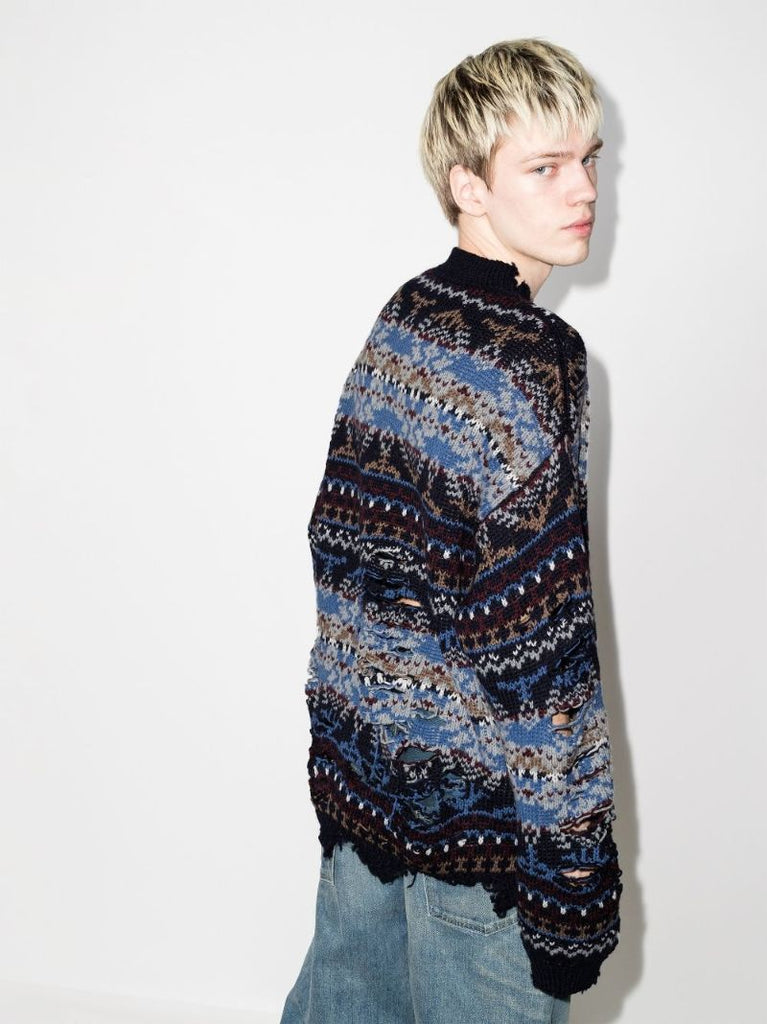 Destroyed Fairisle Wool Sweater