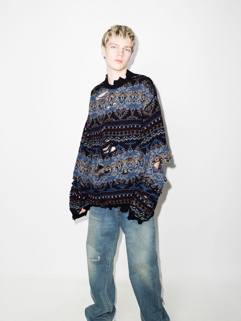 Destroyed Fairisle Wool Sweater