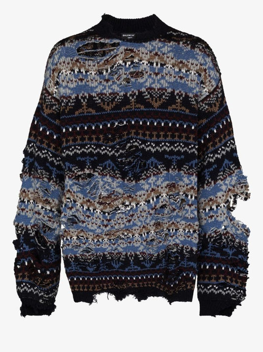 Destroyed Fairisle Wool Sweater
