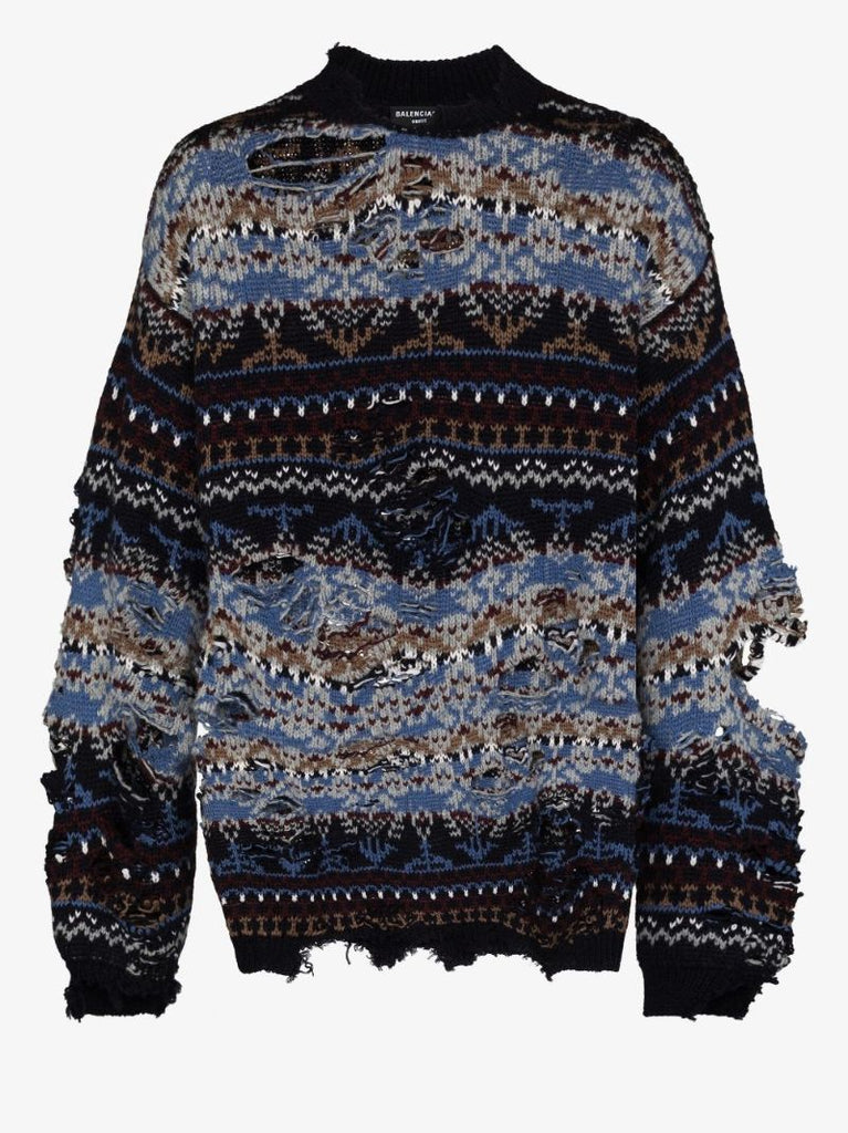 Destroyed Fairisle Wool Sweater