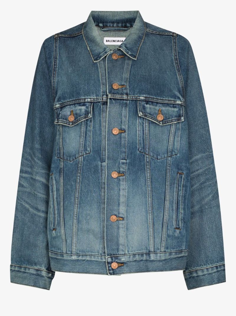 Oversized Distressed Denim Jacket