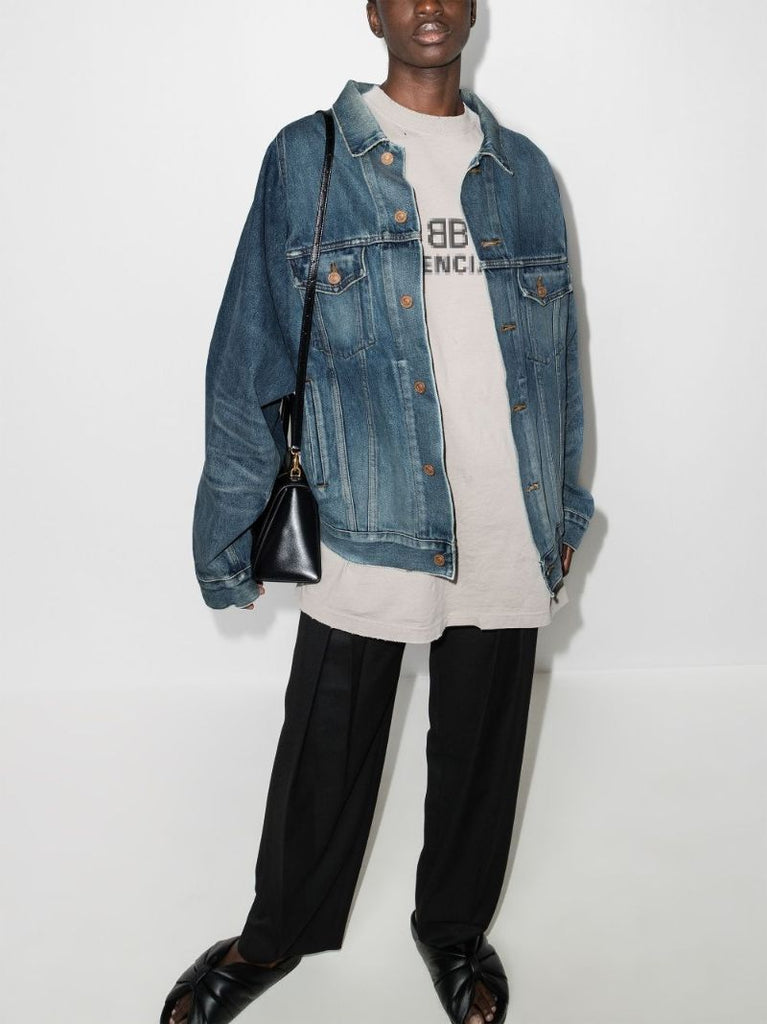 Oversized Distressed Denim Jacket
