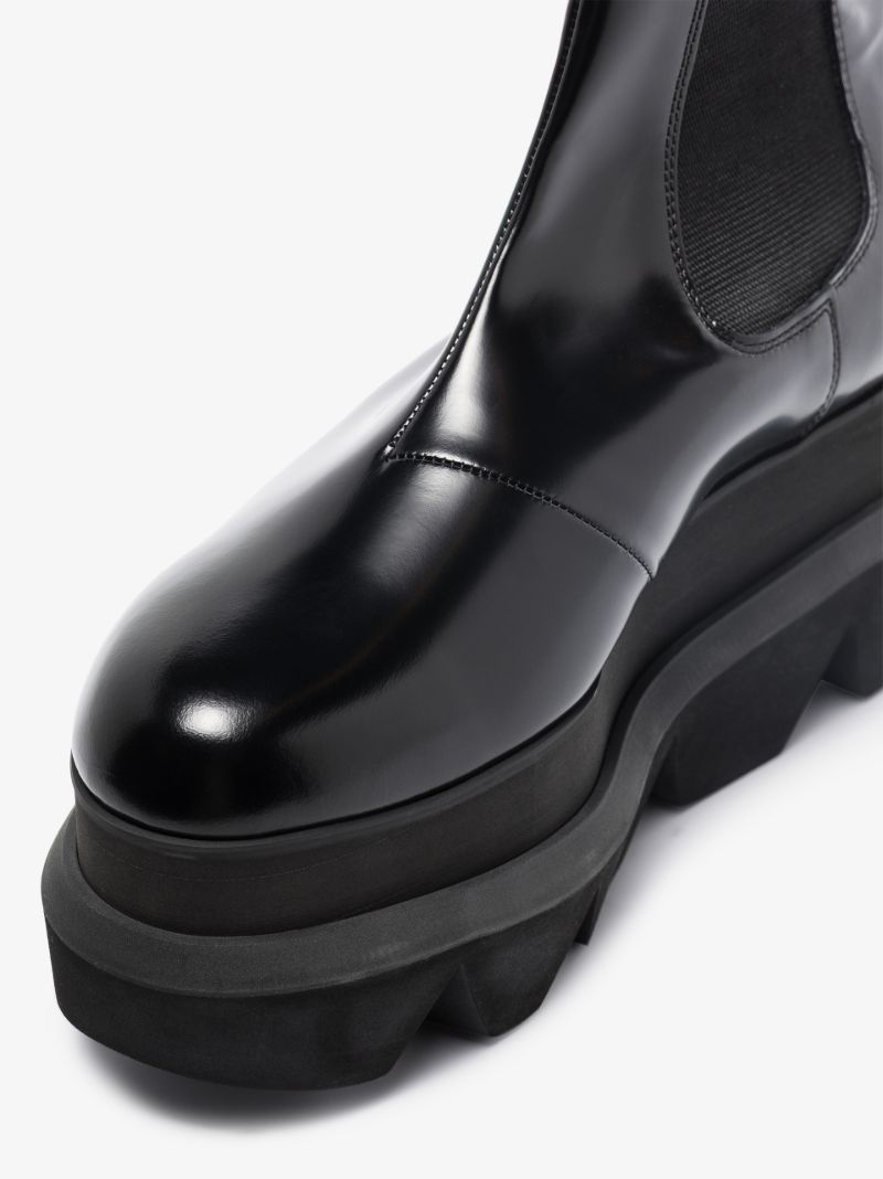 Black 90 Flatform Leather Chelsea Boots