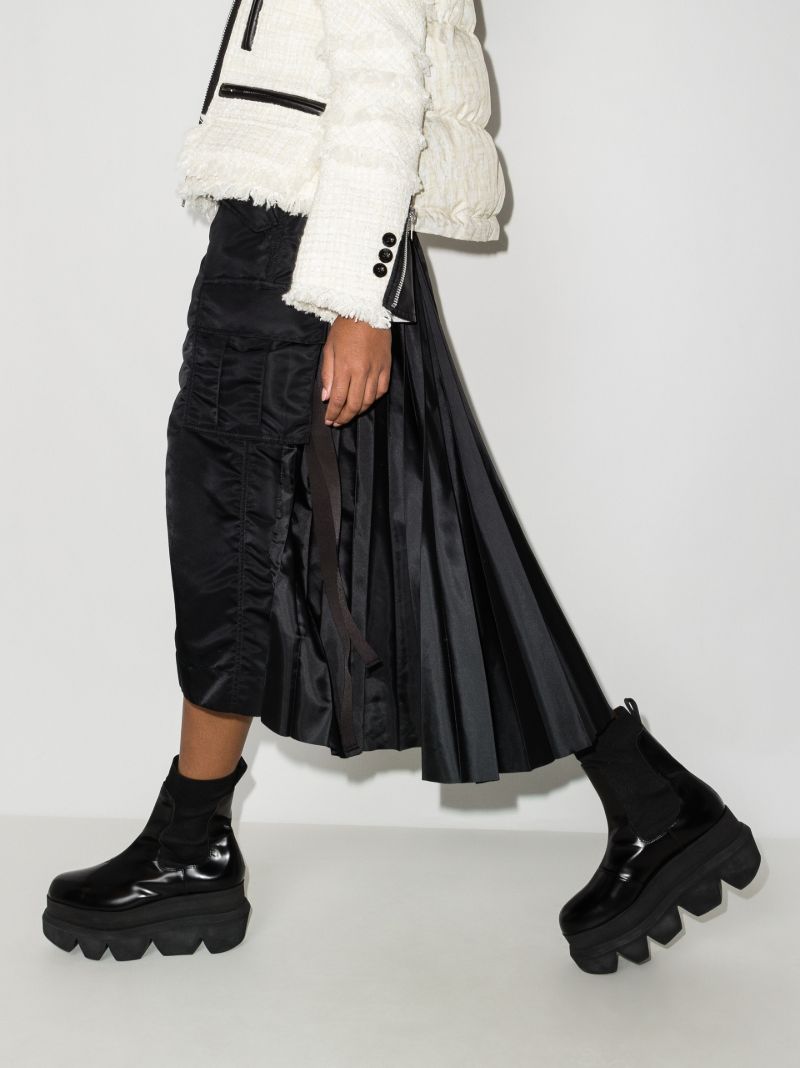 Black 90 Flatform Leather Chelsea Boots