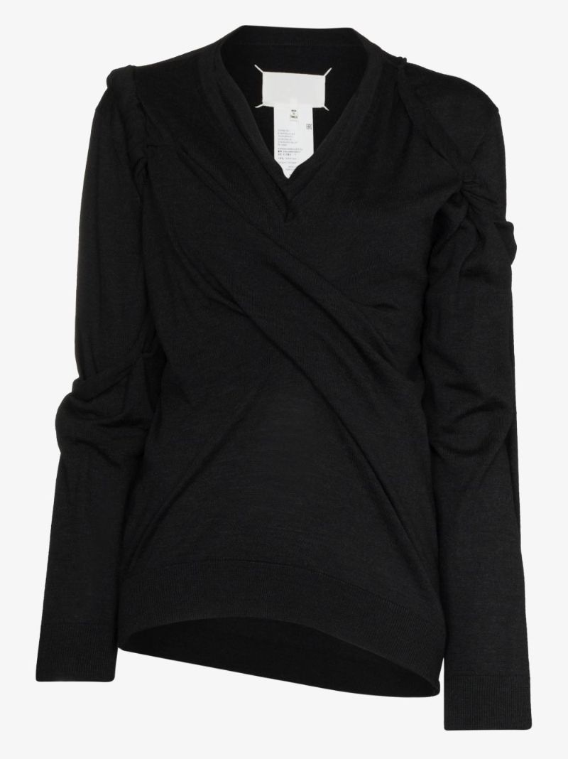 V-neck Ruched Jumper