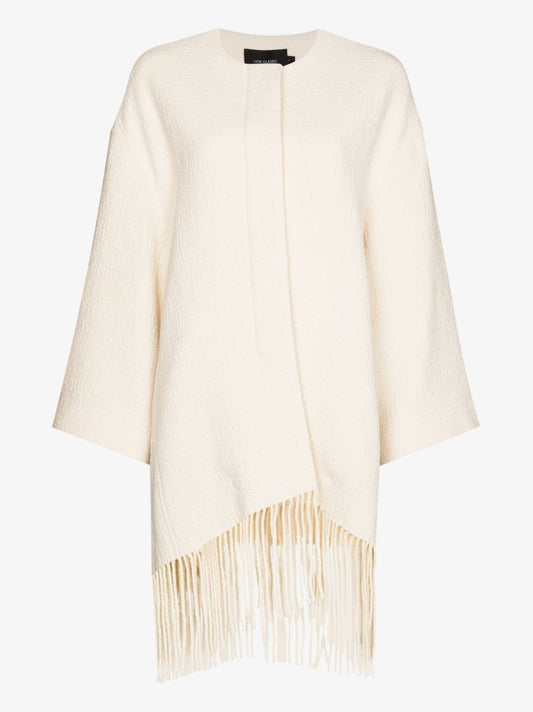 Fringe Hem Cape Coat