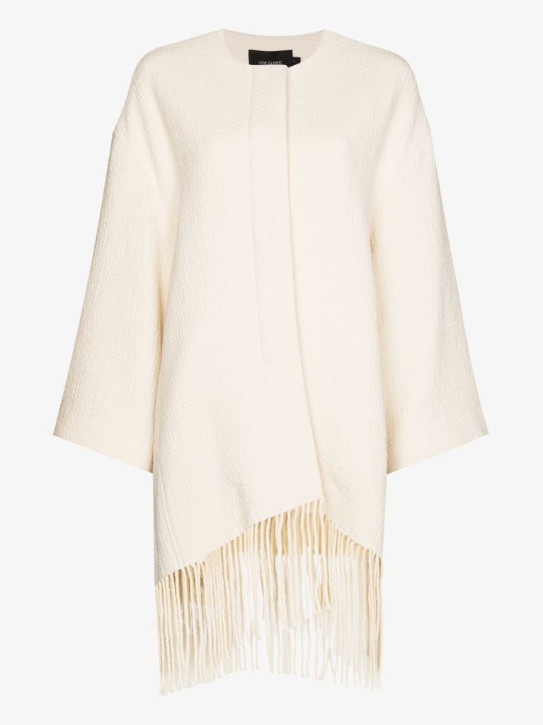Fringe Hem Cape Coat