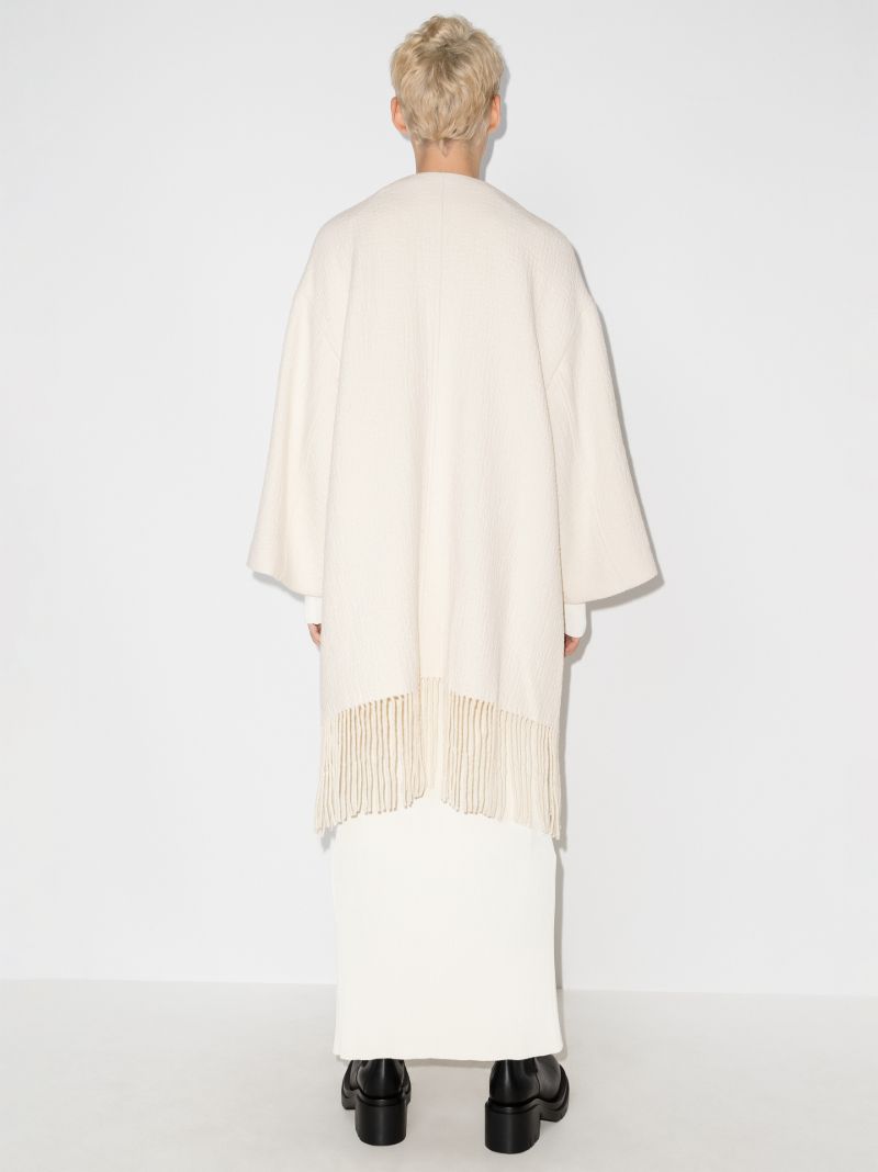 Fringe Hem Cape Coat