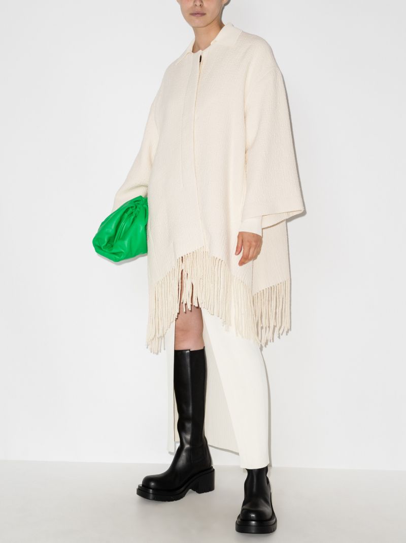 Fringe Hem Cape Coat