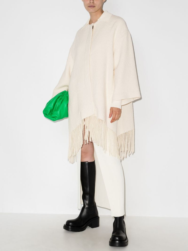 Fringe Hem Cape Coat