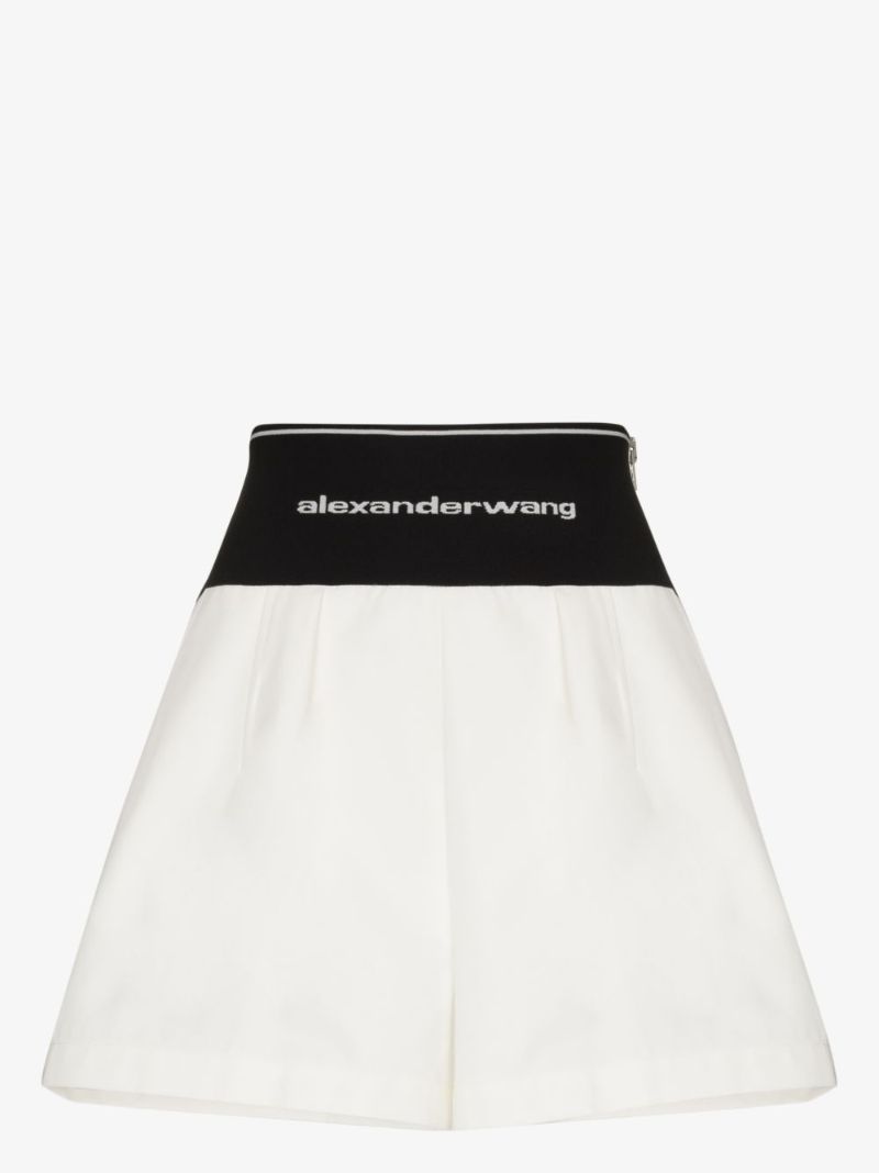 White Logo Waistband Shorts
