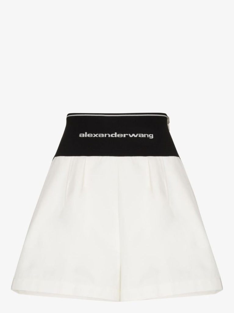 White Logo Waistband Shorts