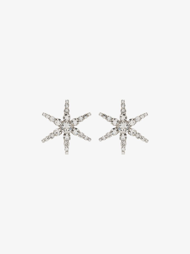 Silver Tone Polaris Crystal Stud Earrings