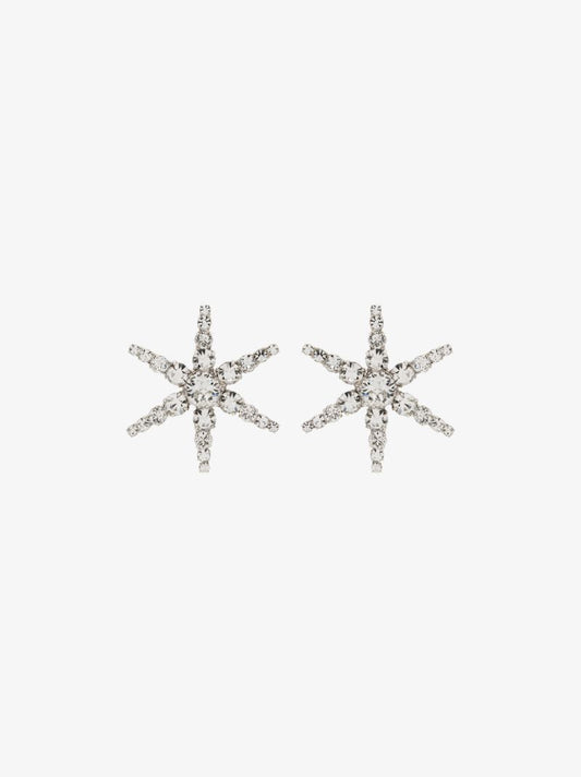 Silver Tone Polaris Crystal Stud Earrings
