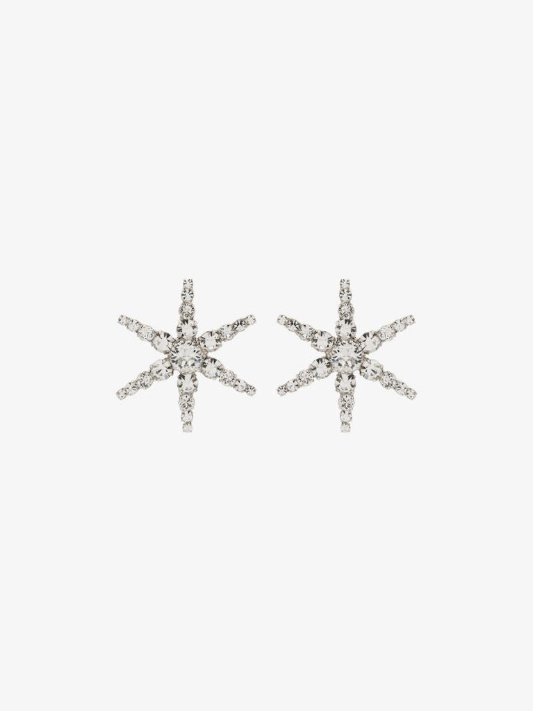 Silver Tone Polaris Crystal Stud Earrings
