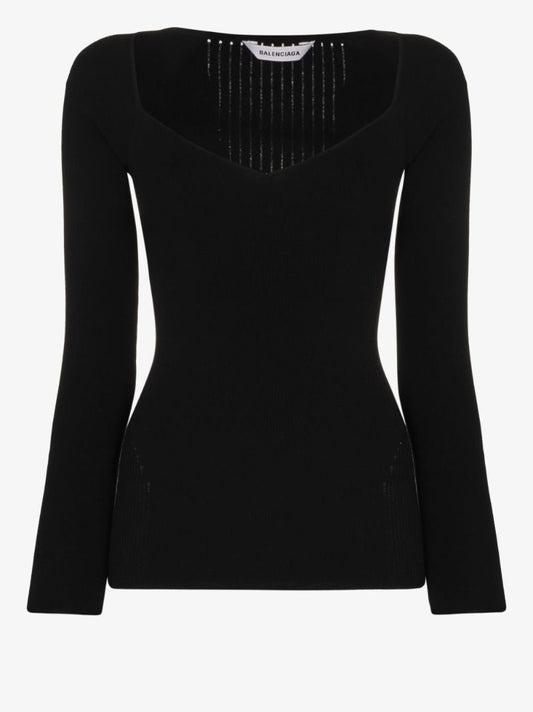 Sweetheart Neck Knitted Top