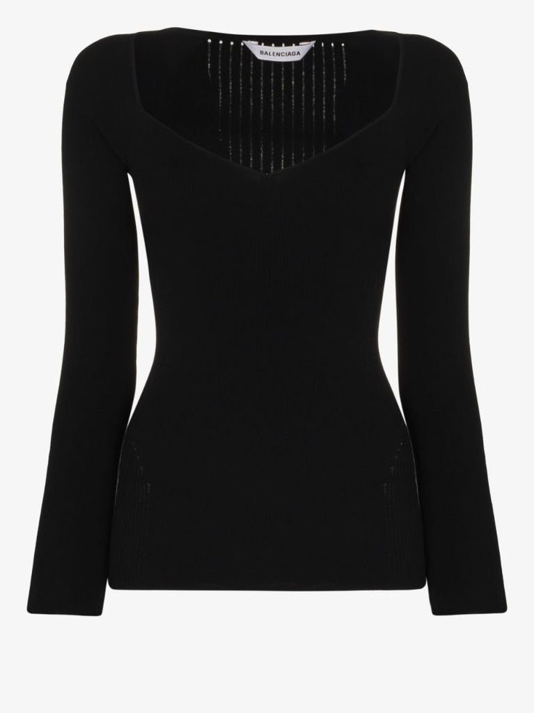 Sweetheart Neck Knitted Top