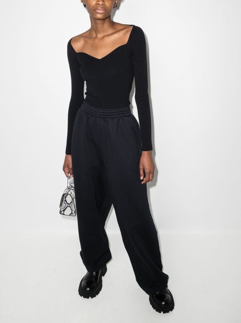 Sweetheart Neck Knitted Top