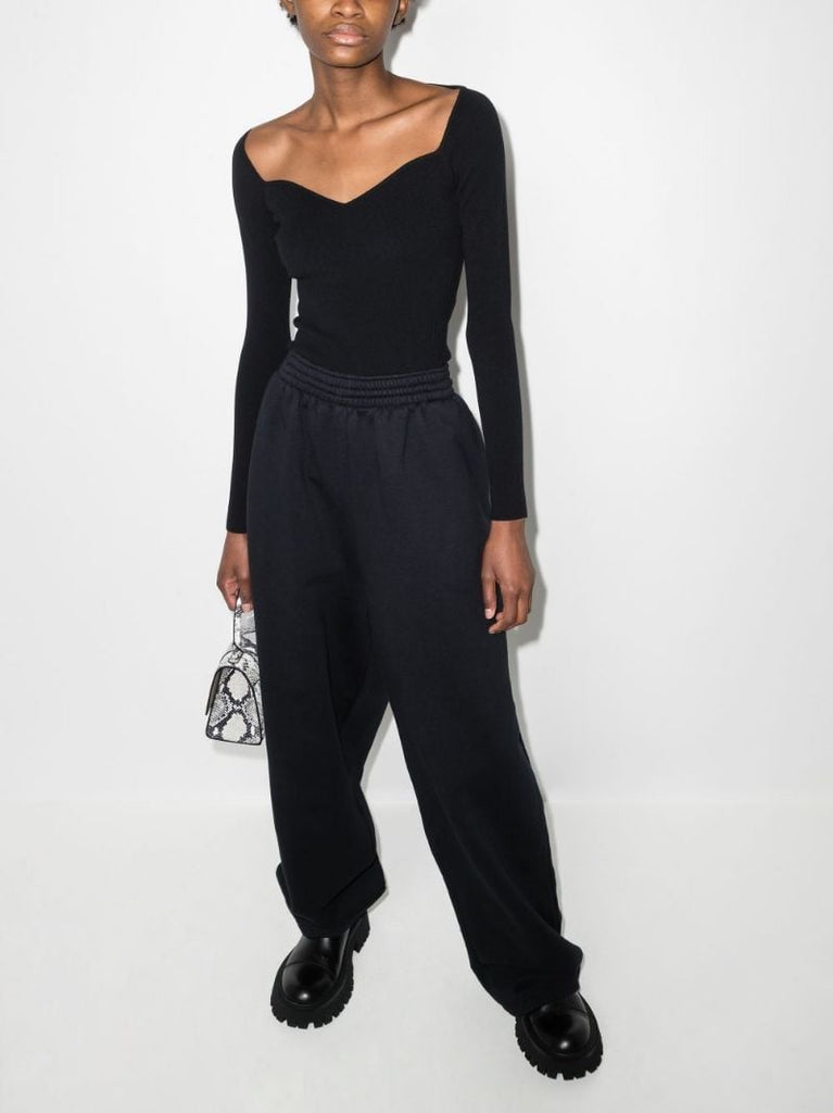 Sweetheart Neck Knitted Top