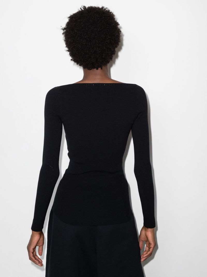 Sweetheart Neck Knitted Top