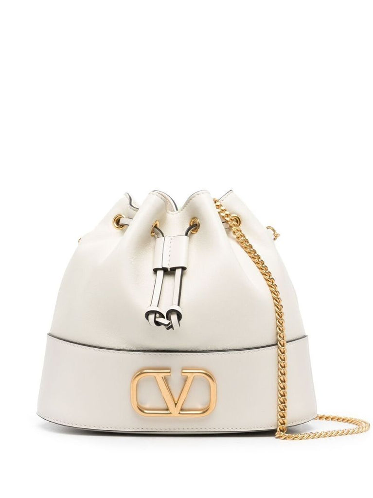 White Vlogo Signature Mini Bucket Bag