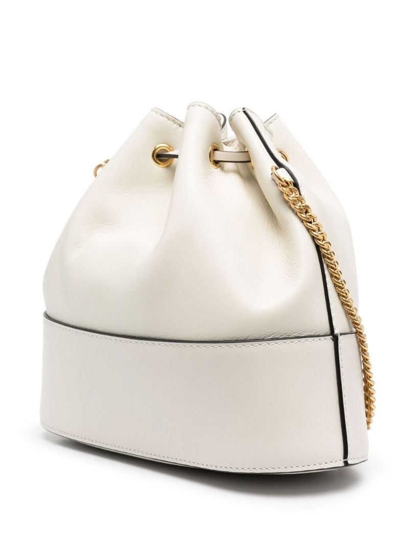 White Vlogo Signature Mini Bucket Bag