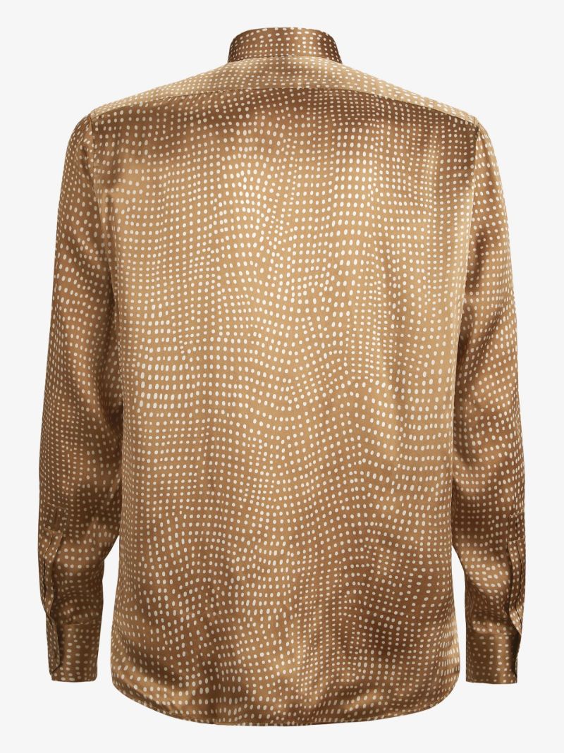 Pointillism Print Silk Shirt