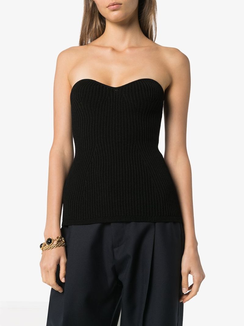 Lucie Corset Style Ribbed Knit Top