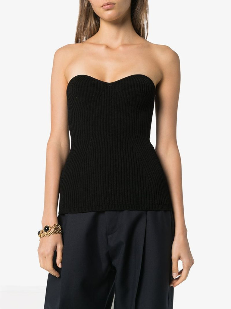 Lucie Corset Style Ribbed Knit Top